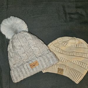 CC  Beanie Bundle - Gray and Cream